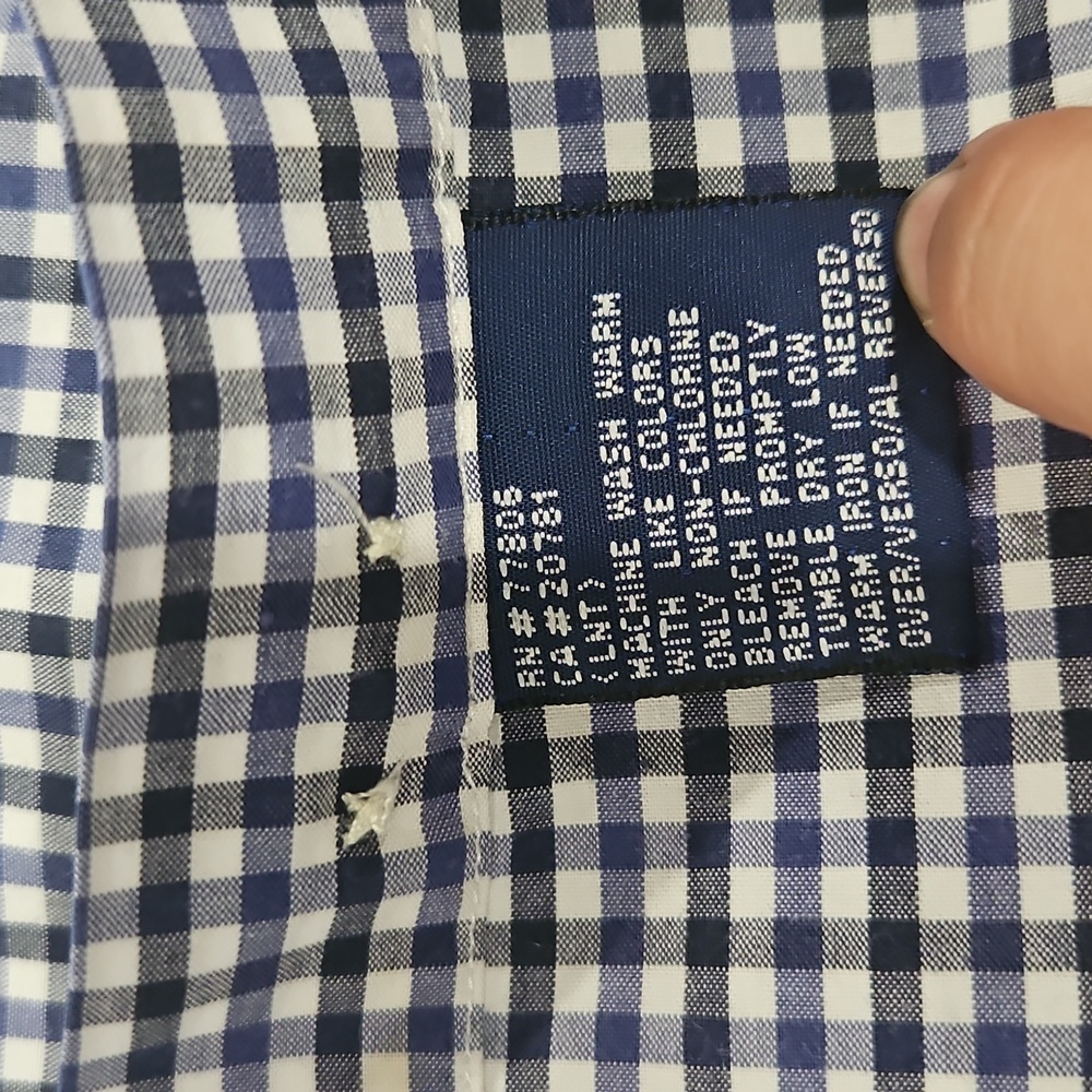 Tommy Hilfiger Blue Casual Button Down Shirt Classic Gingham size Large - Picture 10 of 11